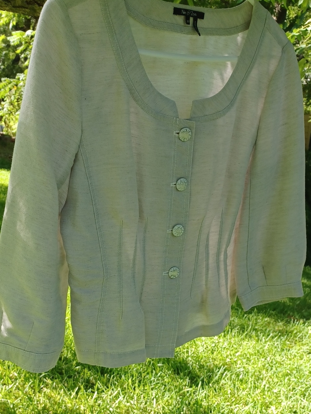 Nie & Zoe Light Beige Button Front Jacket